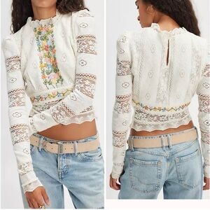 Free People Garden Grace Top xs